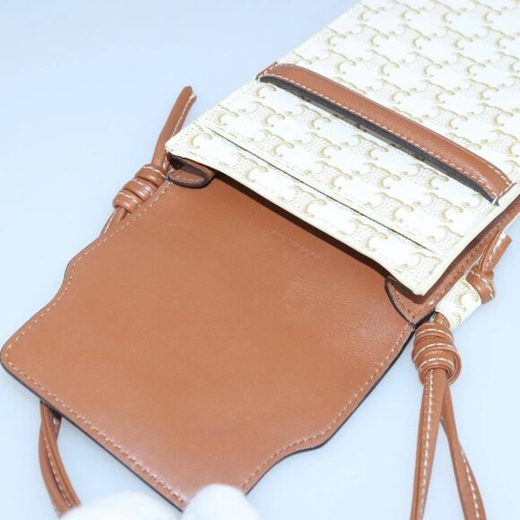 CELINE Triomphe Shoulder Pouch PVC White Auth 101049M - Picture 10 of 16